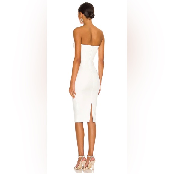 REVOLVE MORE TO COME Sophia Strapless Midi Dress in White - Picture 4 of 4